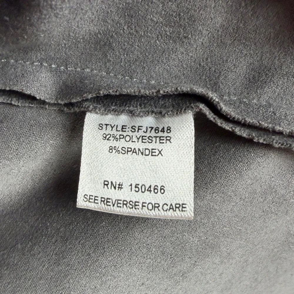 Market & Spruce Grey Faux Suede Drape Front Jacket Women's Small‎ SFJ7648